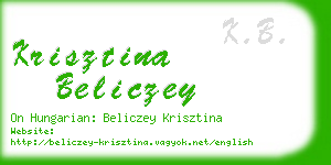 krisztina beliczey business card